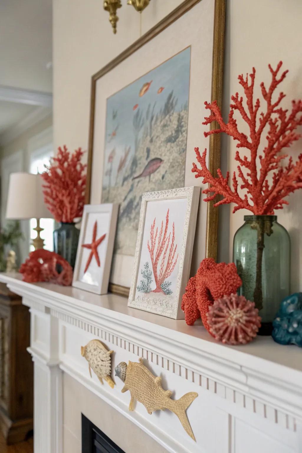 Coastal accent pieces contribute charming seaside touches.