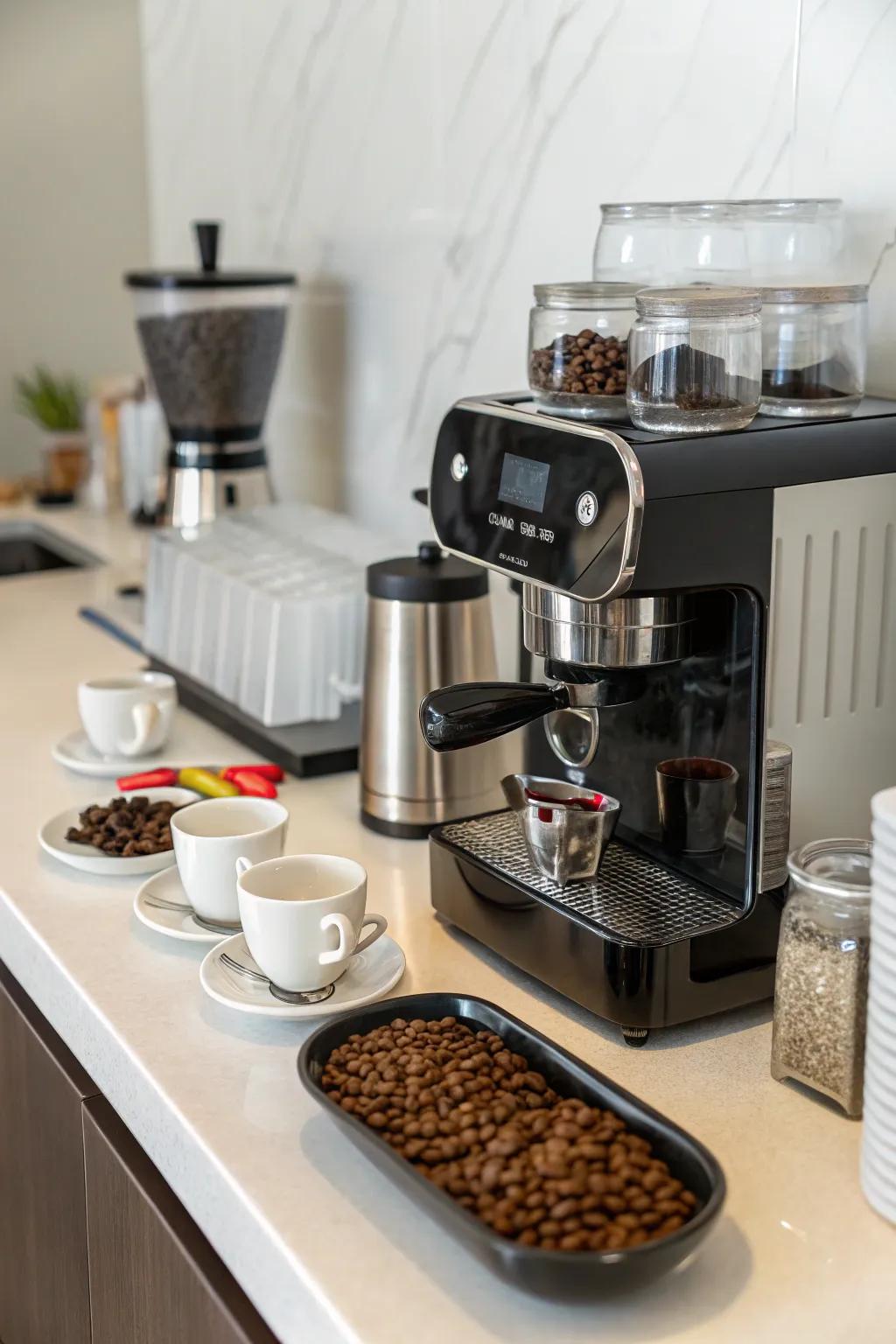 Your coffee appliance can function as a sophisticated centerpiece.