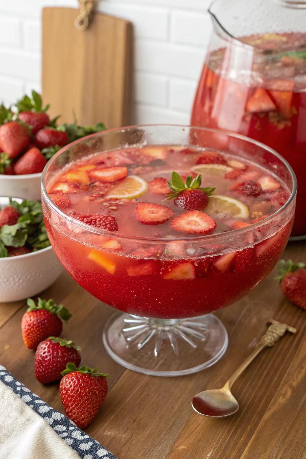 A revitalizing berries and lemonade drink that complements the scarlet theme.