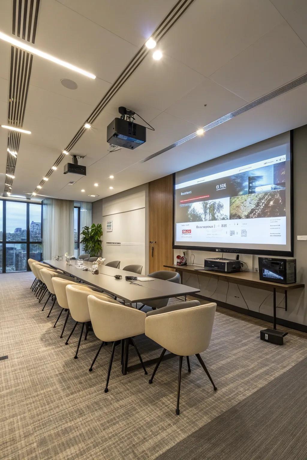 Modern conference rooms cannot do without tech-ready features.