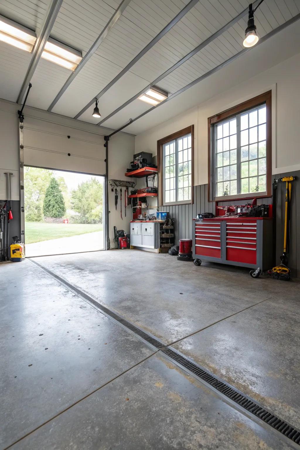 Durable flooring ensures your garage withstands heavy use.