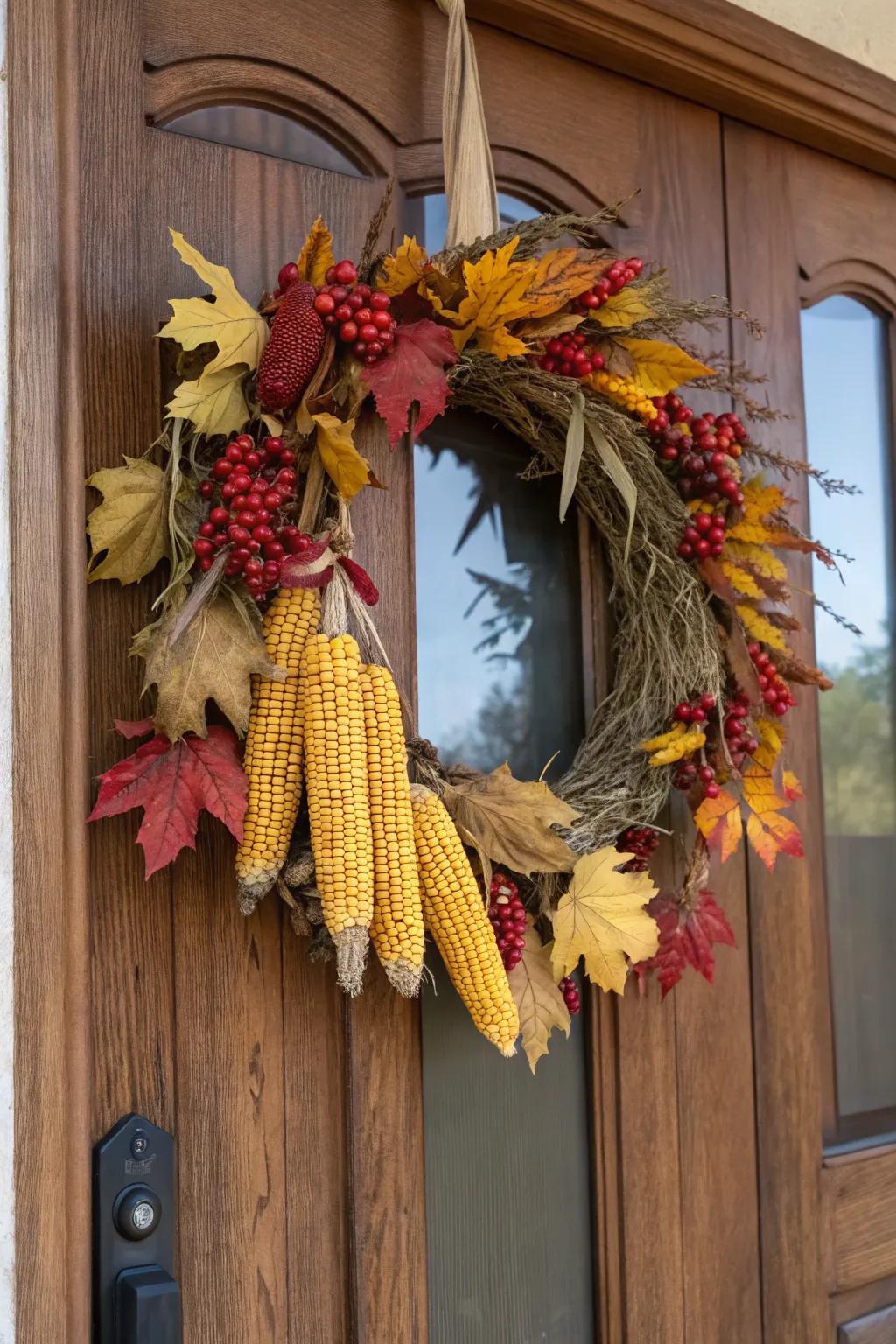A corn stalk garland brings natural sophistication to your aesthetics.