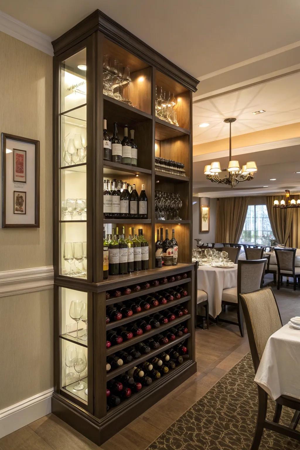 A wine tasting corner transforms your corner into a chic entertainment spot.