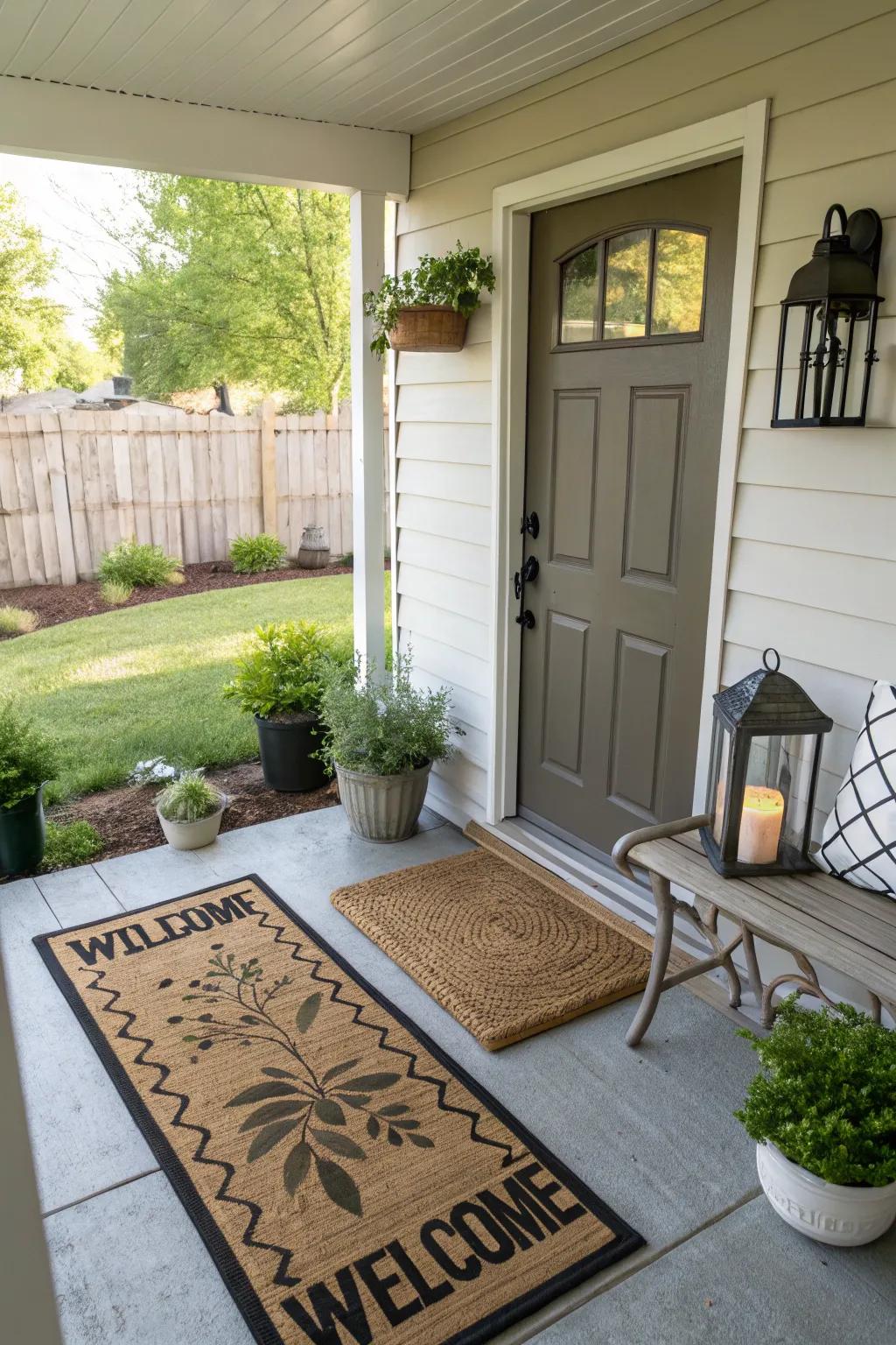 A doormat full of character adds charm right at your doorstep.