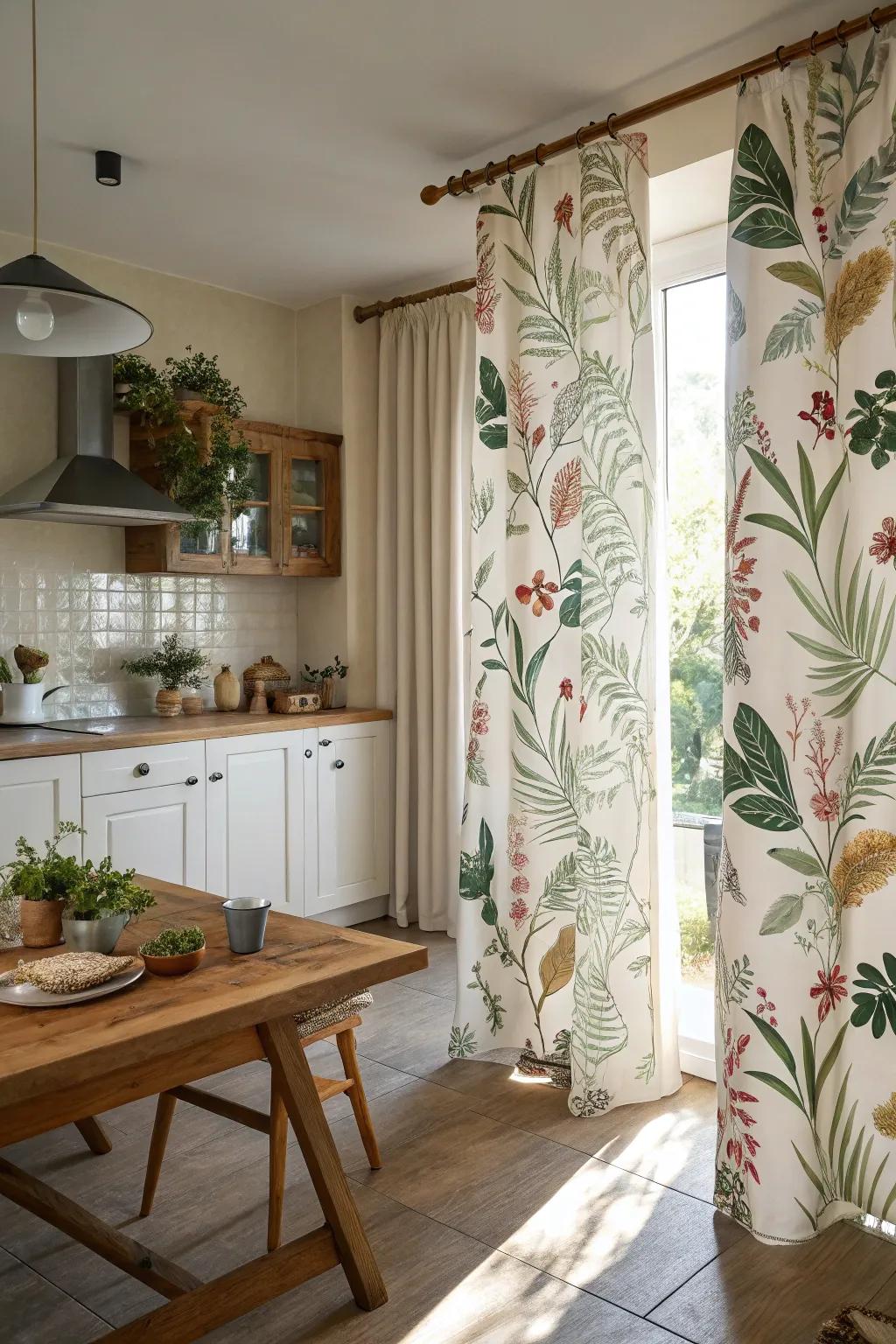 Plant-inspired prints usher nature indoors.