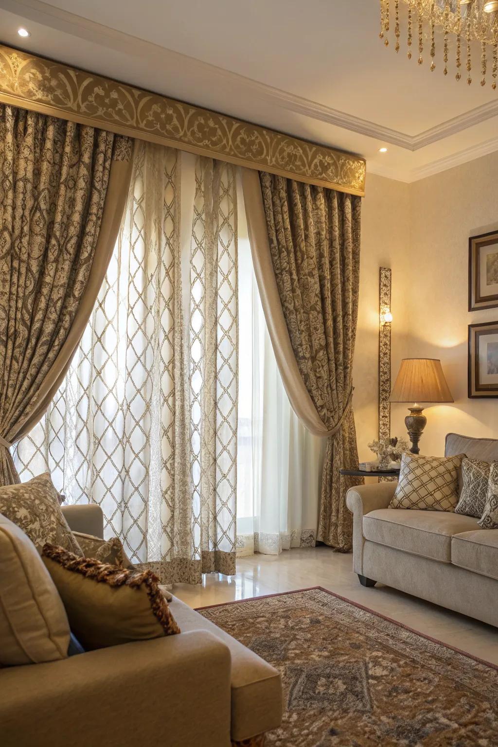 Curtains with texture add a hint of refined elegance.
