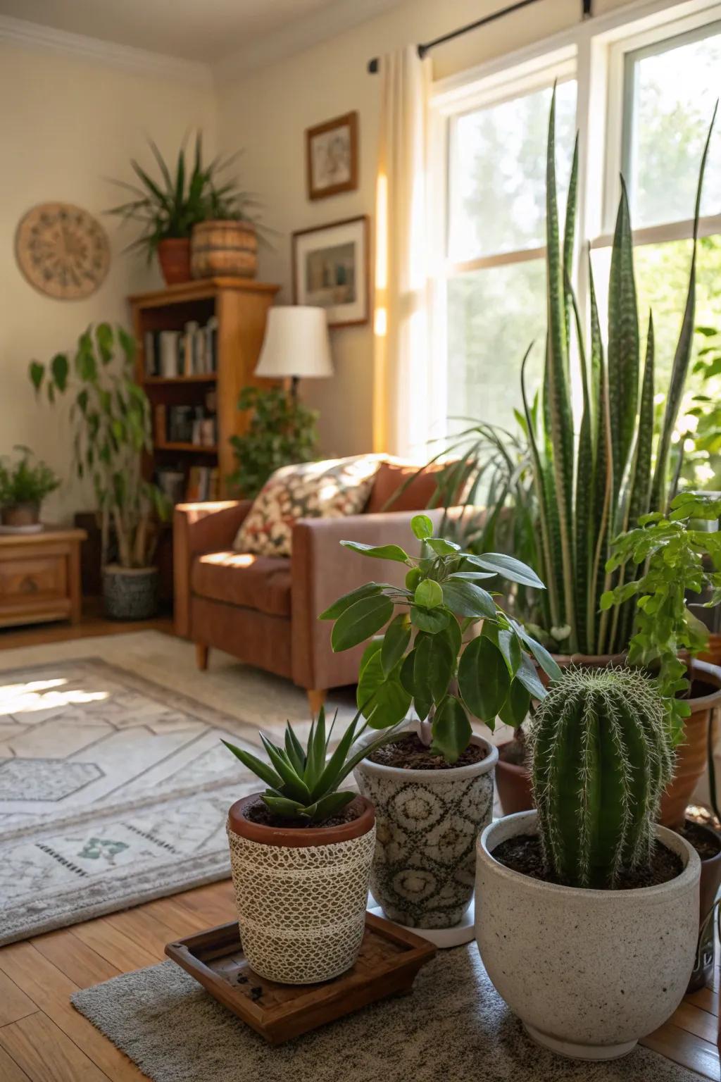 Plant life infusing energy into the living room.