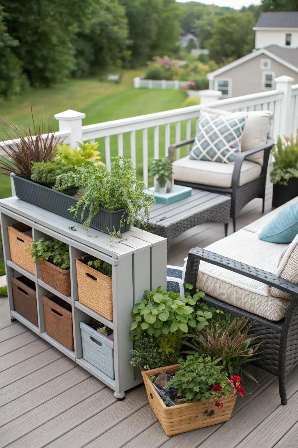 A well-organized deck optimizes limited space.