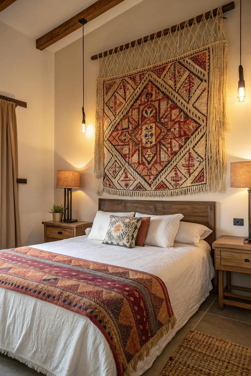 Textiles enrich the decor with both texture and warmth.