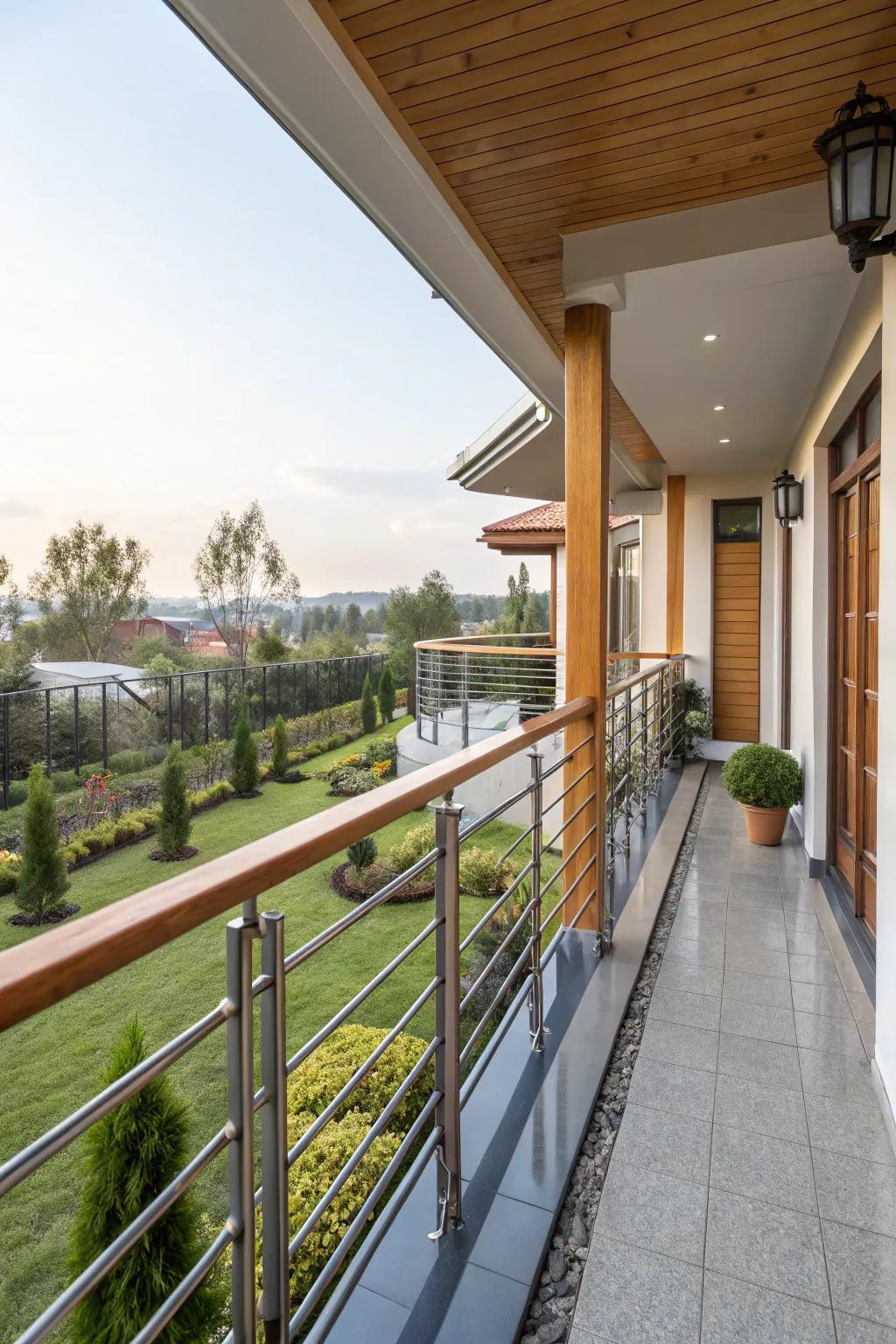 Mixed materials create a visually interesting design.