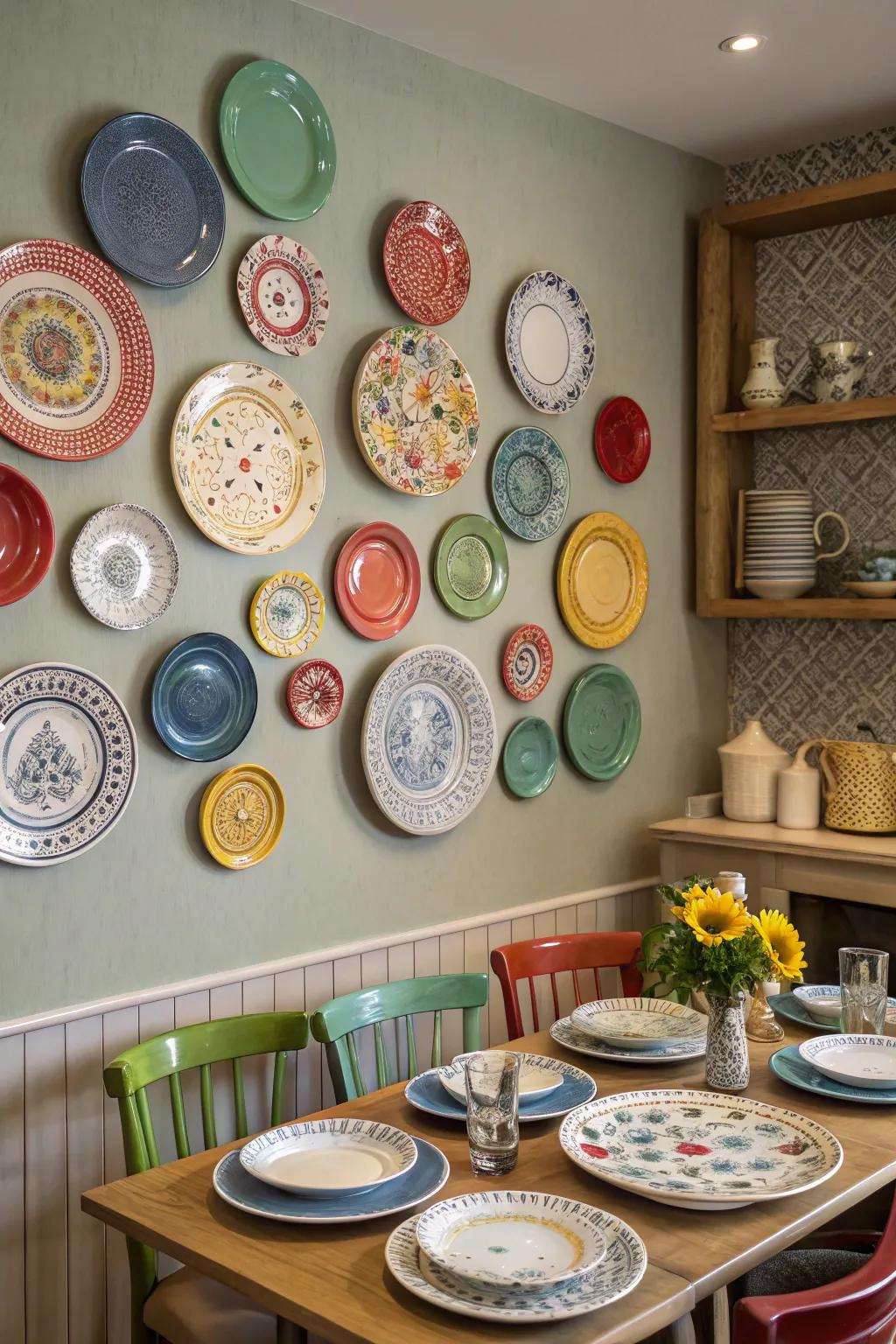 An eclectic collection of plates infuses character and intrigue.