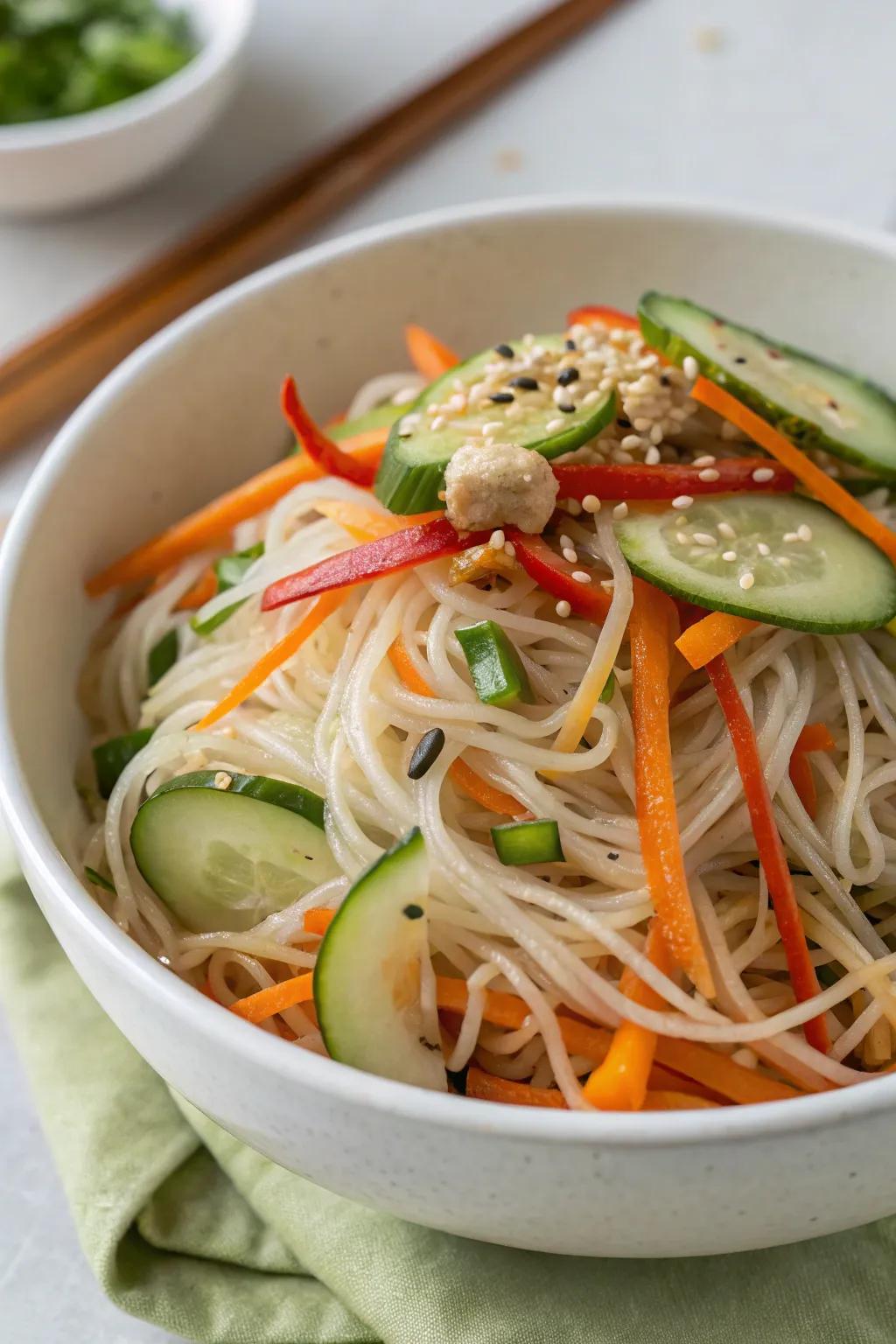 A vibrant cold noodle salad that brings a touch of Asia to your summer table.