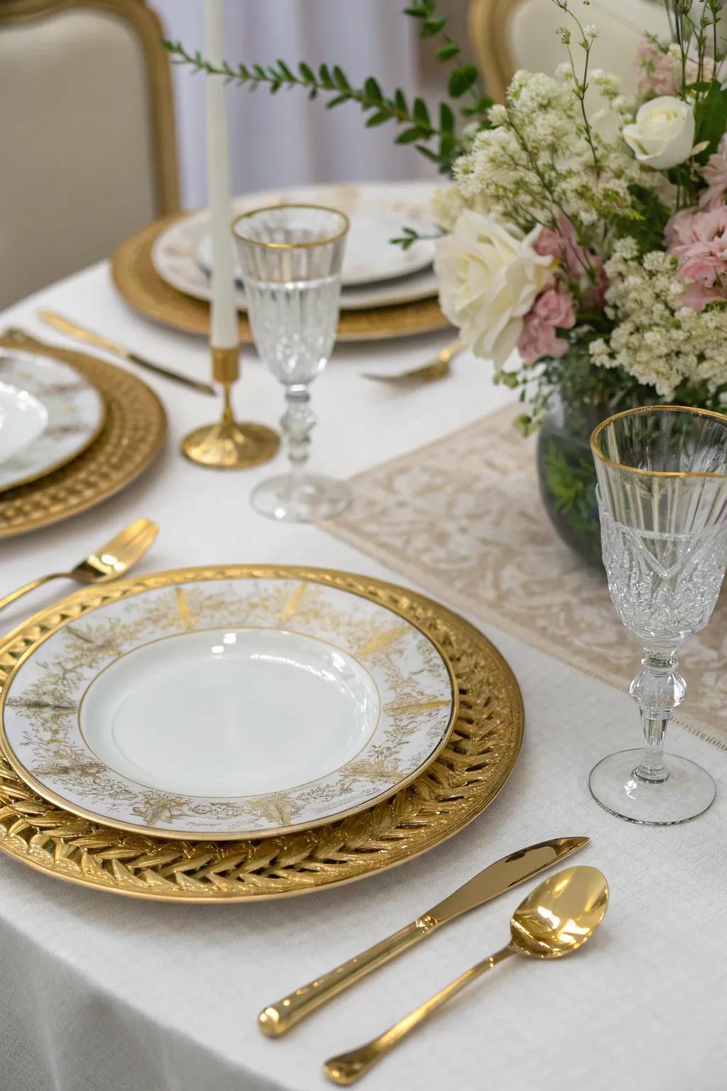 Refined dinner settings with gilded accents enrich the Diwali dining experience.
