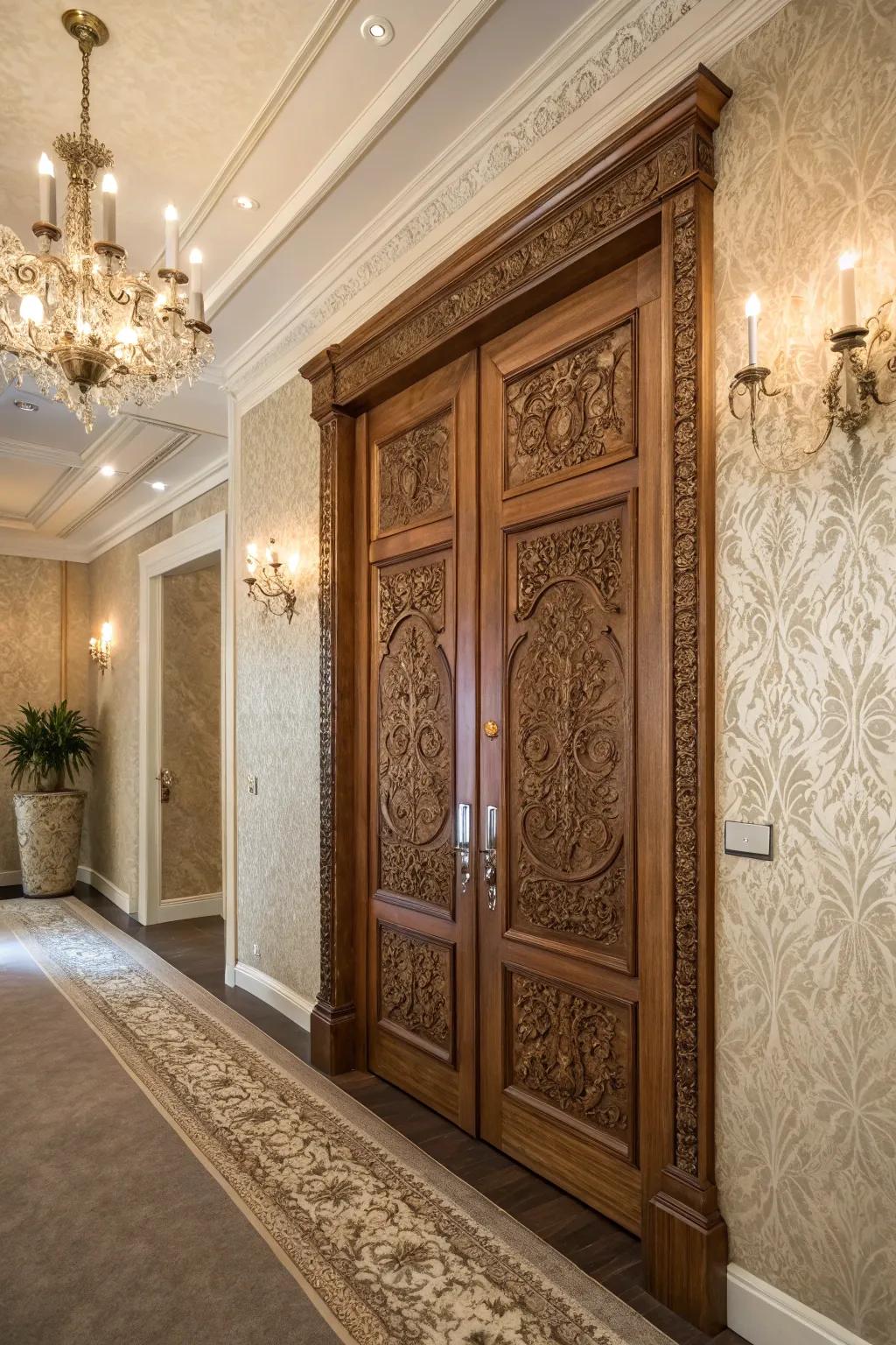 Artistic sophistication utilizing elaborate etched treatments.