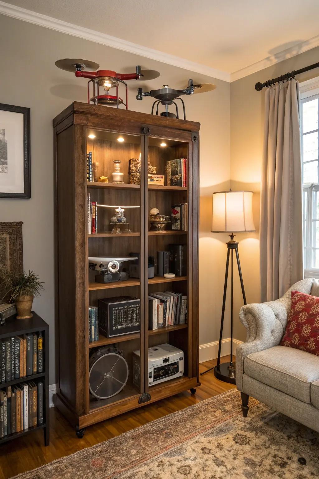 Repurpose furnishings to create unique drone arrangement solutions.