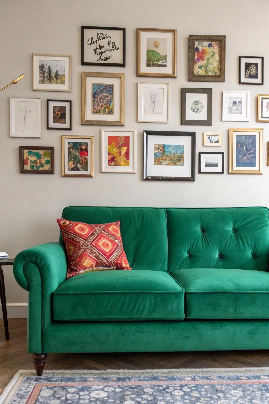 Artwork adds a personal touch to the living room.