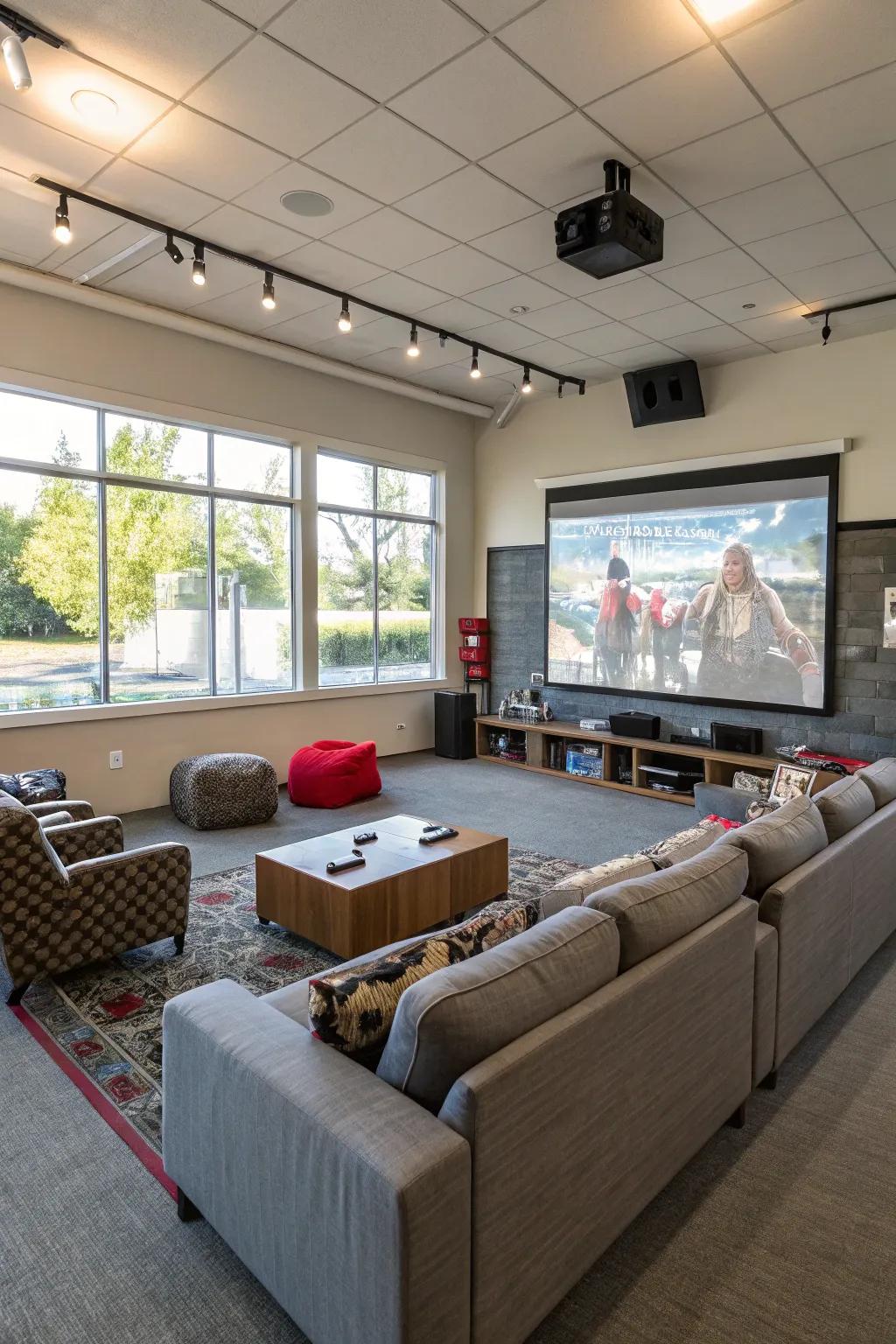 Adaptable entertainment environments that meet various needs, from cinematic experiences to interactive gaming.