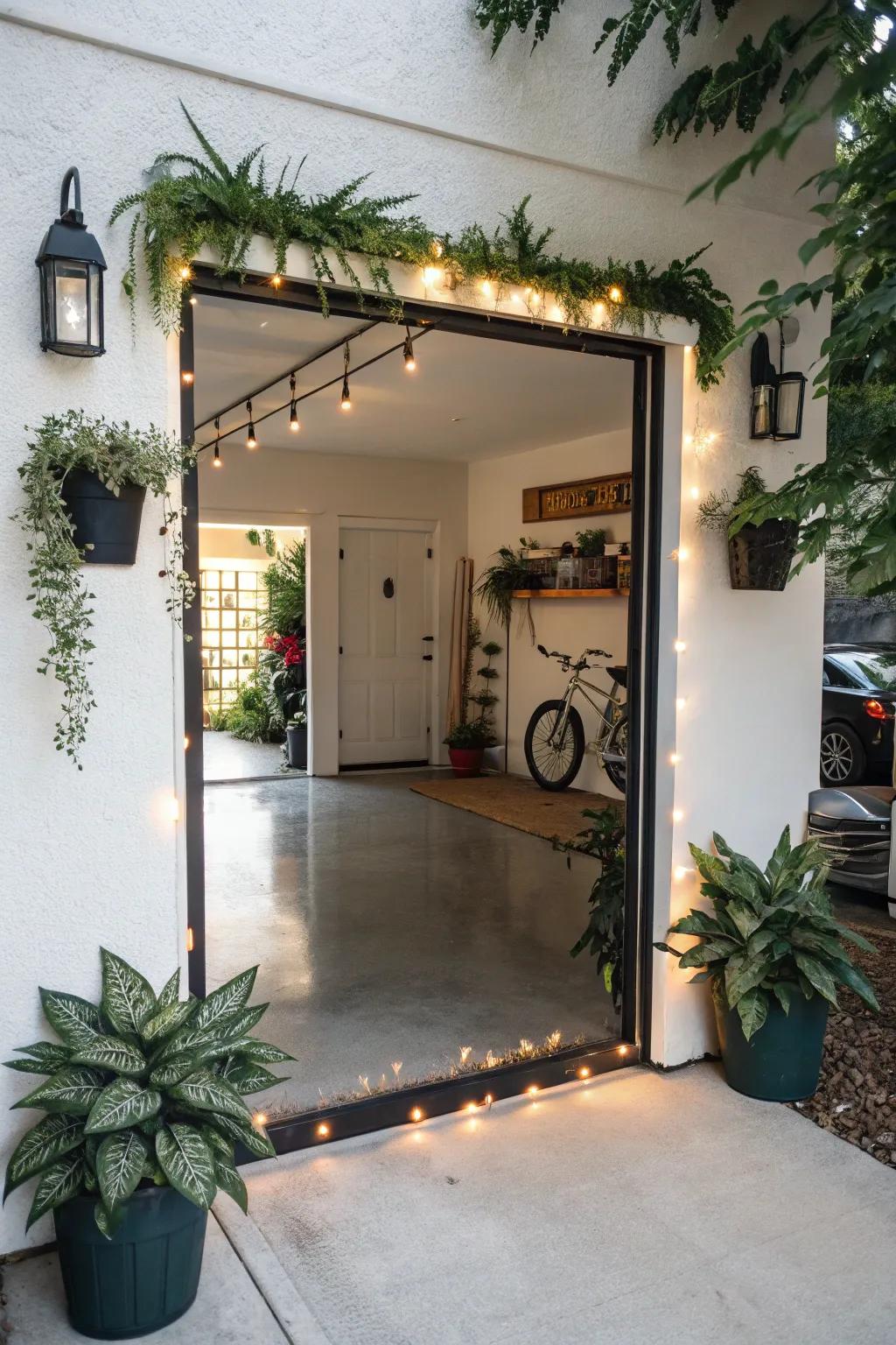 A mirror at the entryway offers ease and style.