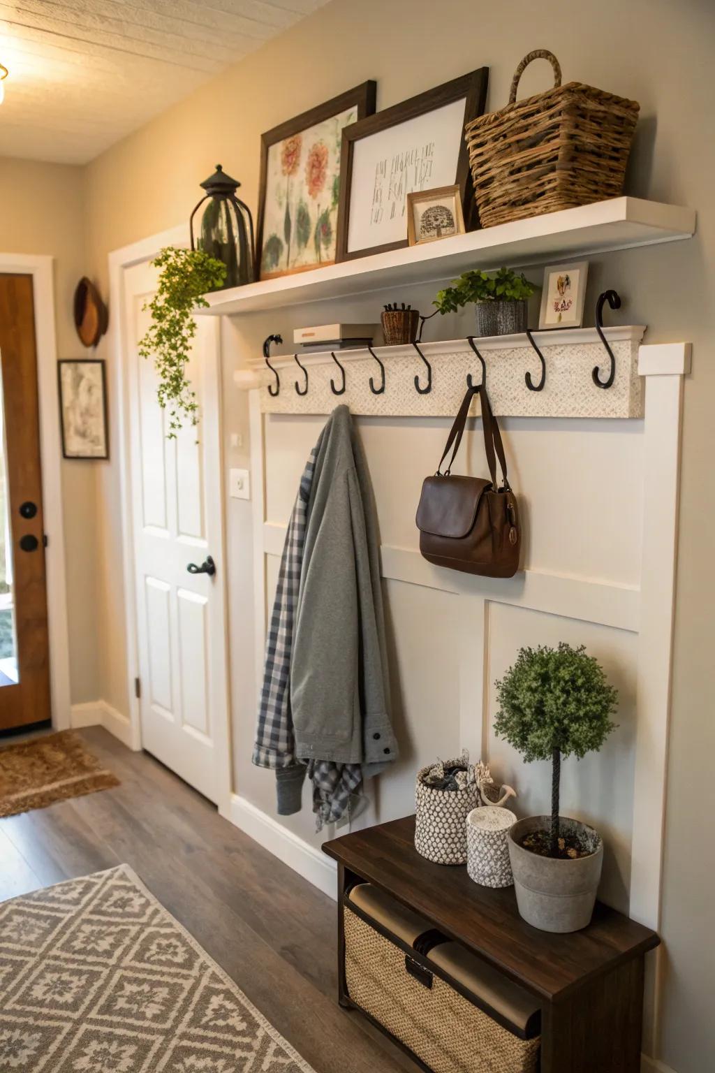 Bring elegance and function together with a floating shelf and fixtures.