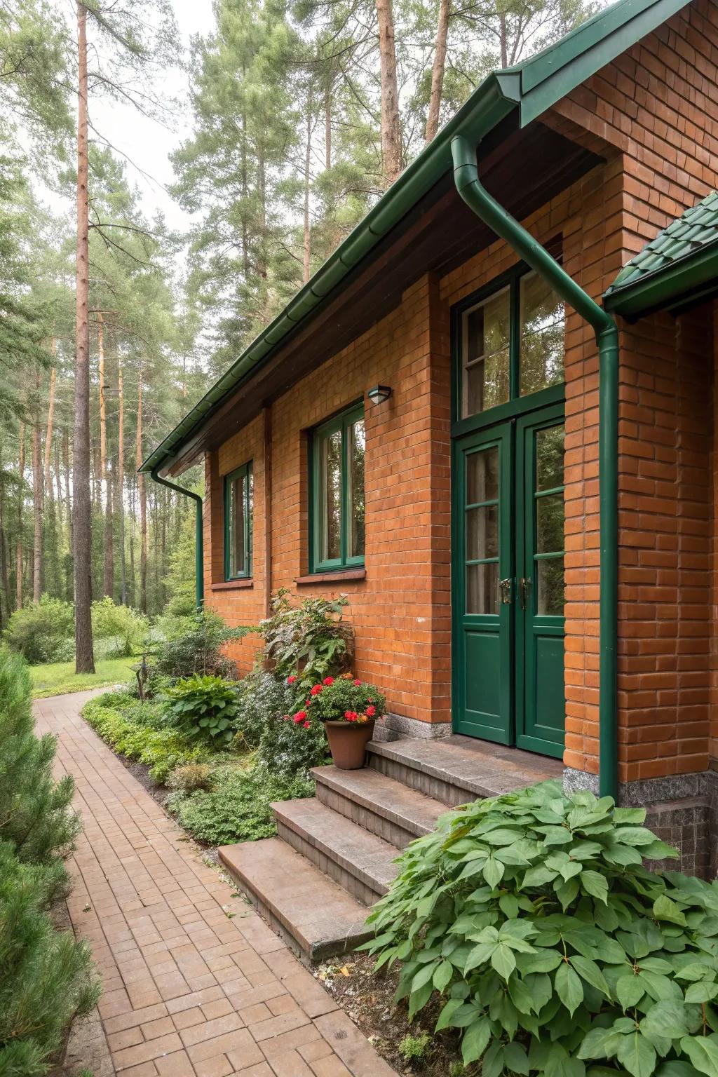 Deep verdant and terracotta craft an earthy ambiance.