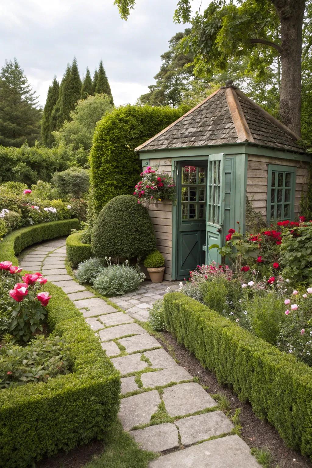 An inviting entrance makes your shed a welcoming area.