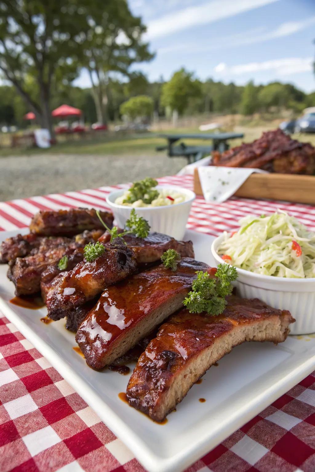 Get messy with a sticky barbecue ribs feast.