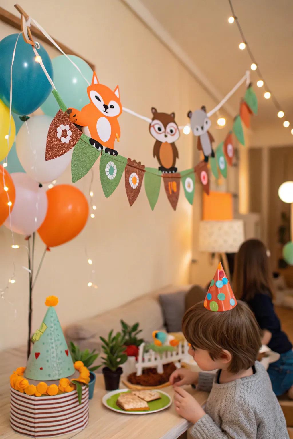 Felt animal garlands inject a dash of magic to any party for kids.