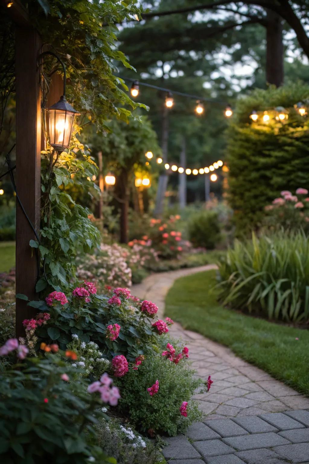 Ambient lighting enriches the beauty of your garden.