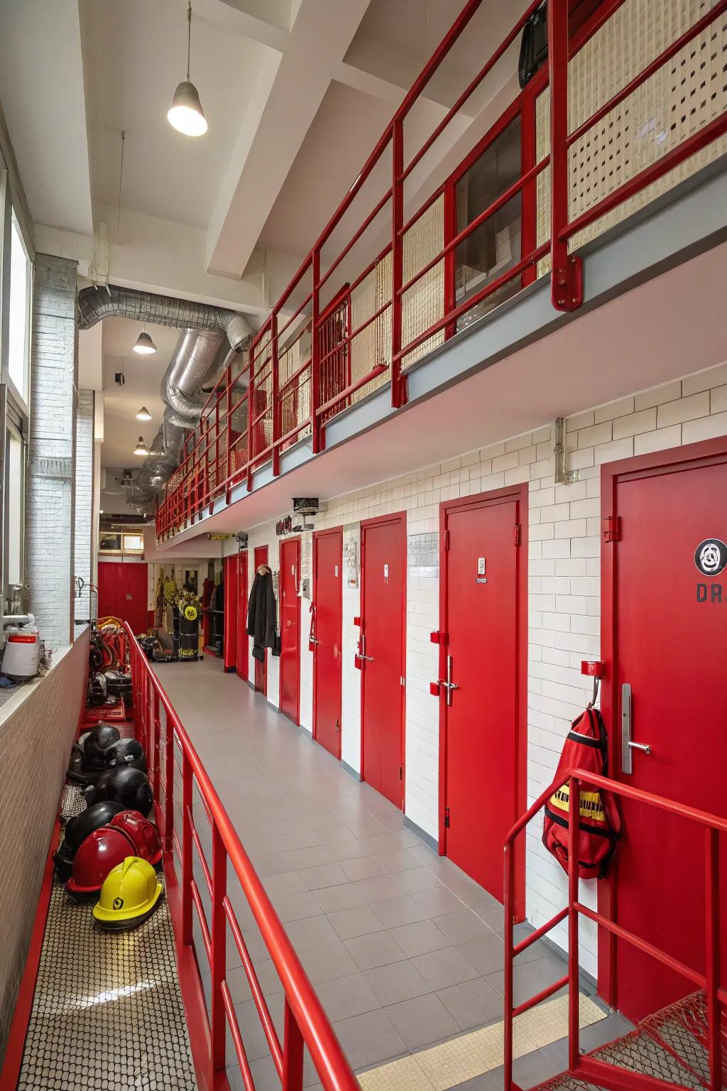 Crimson features establish a consistent and spirited look.