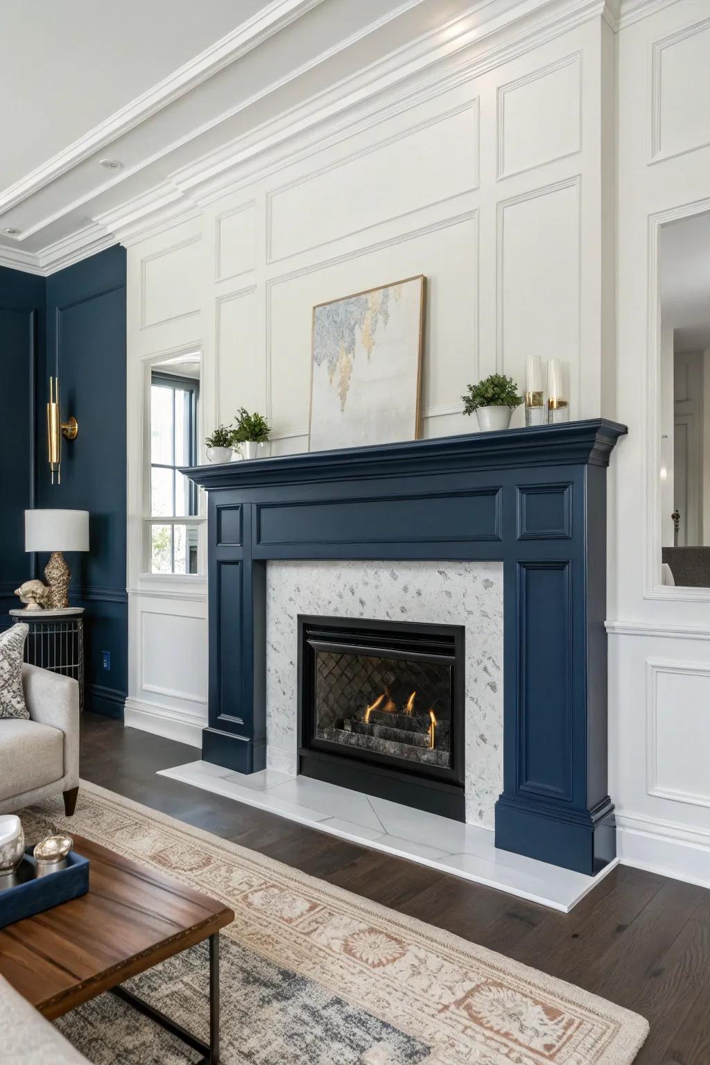 Contrasting colors can transform your fireplace into the room's star.