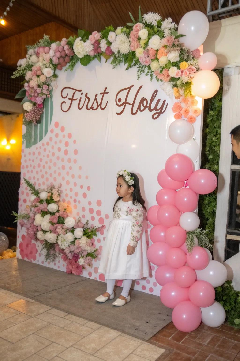 A tailored backdrop offers the perfect photo opportunity for a memorable day.