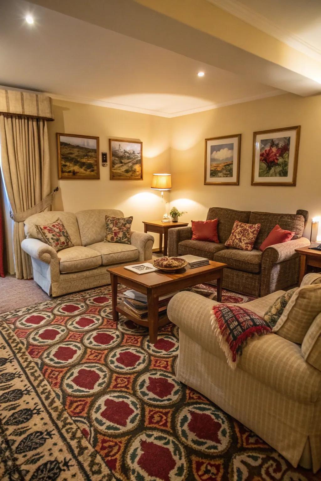 Patterned rugs bring elegance and coziness to every space.