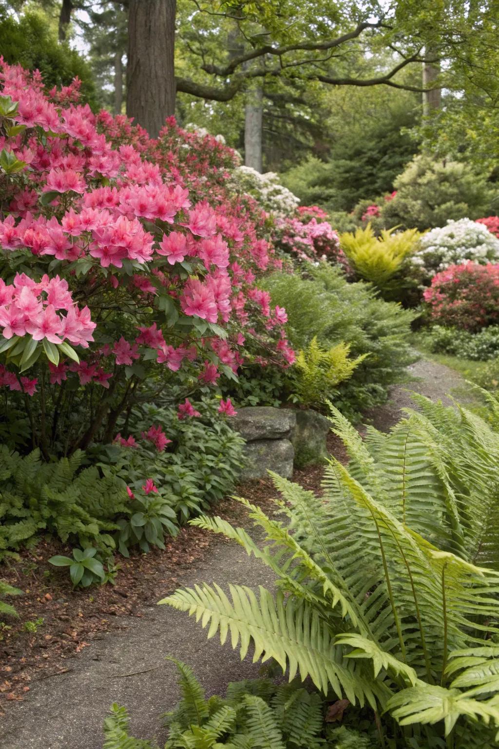 Create depth and texture with 'Sunset Blooms' and other plants.