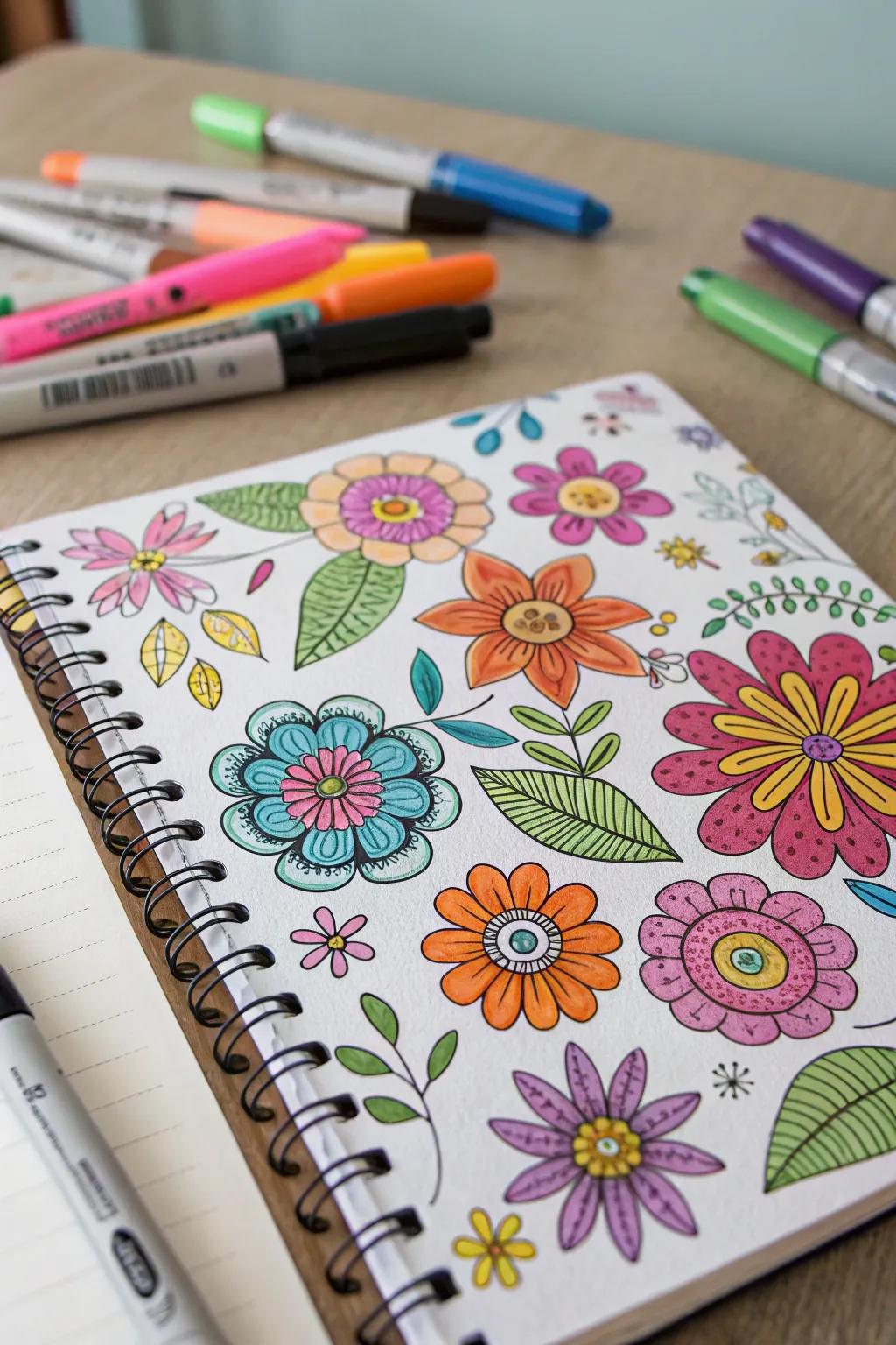 Vivid blooms infuse vibrancy and life into your sketches.