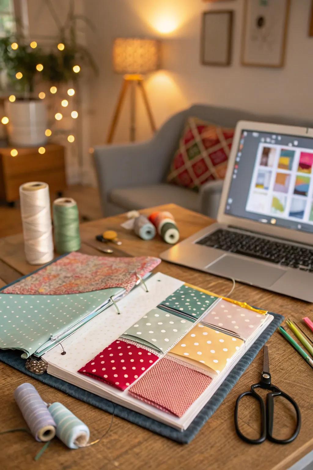 Fabric textures impart a unique and inviting sensation to folders.
