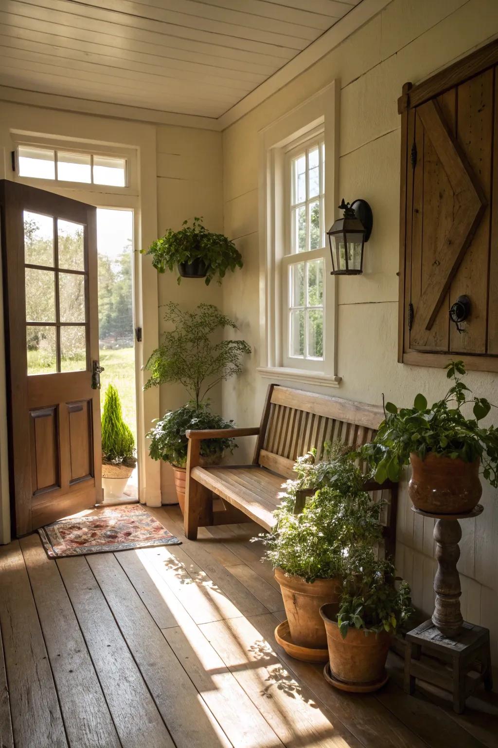 Greenery introduces a vibrant element.