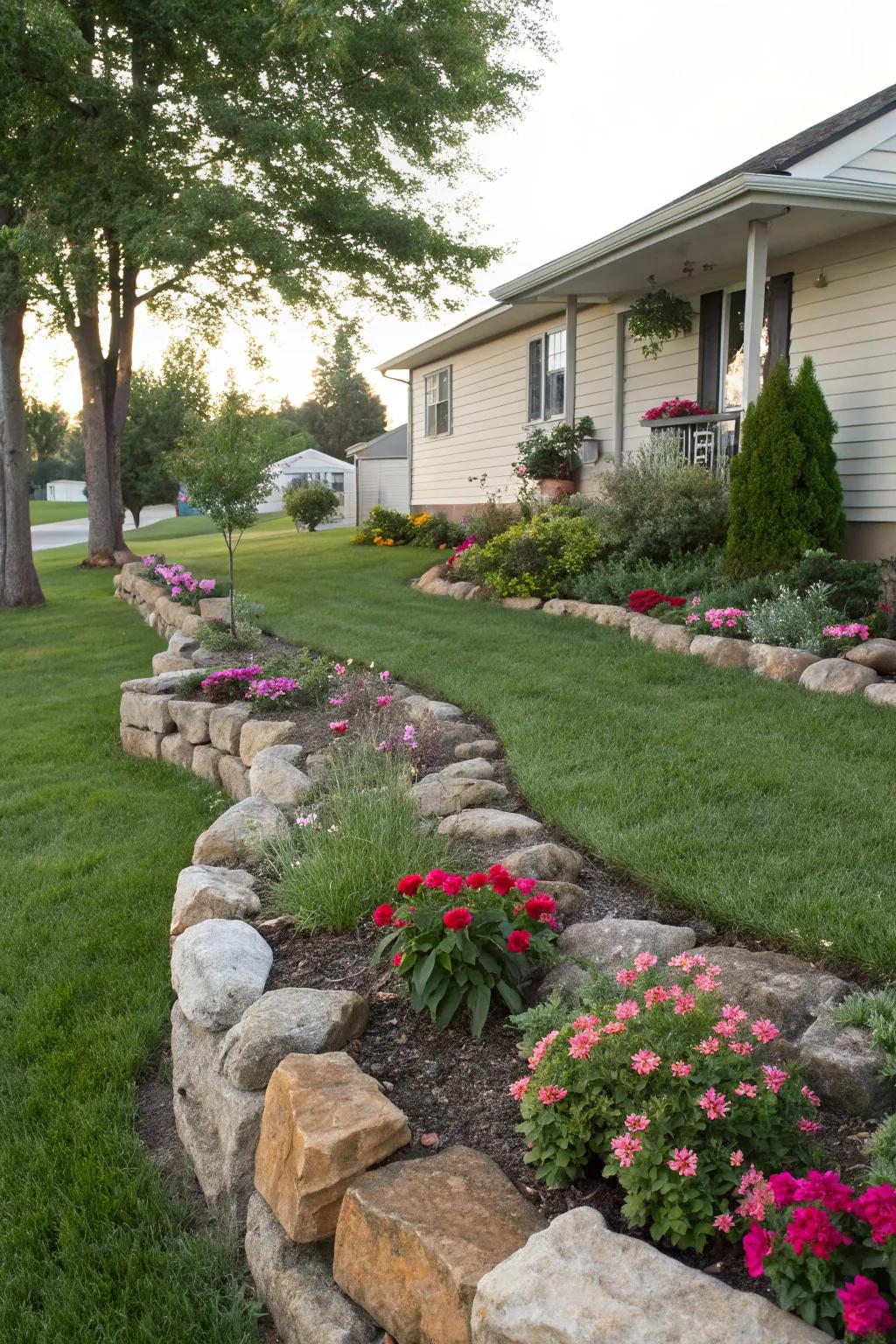 Rock features introduce texture and visual appeal to your landscape.