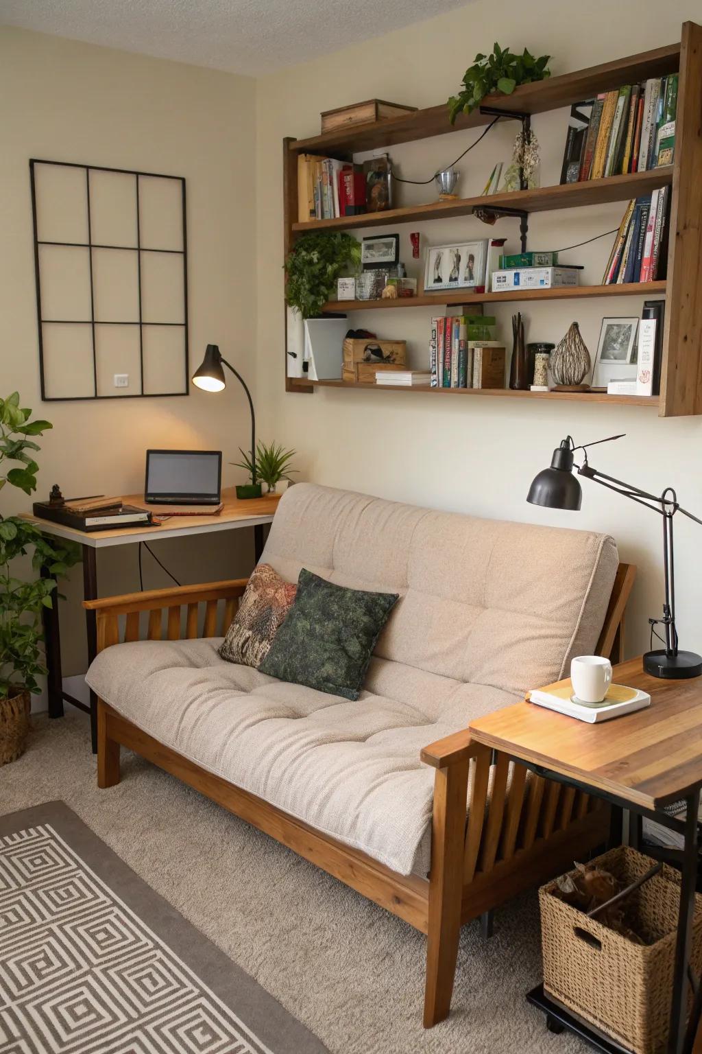A reading nook provides a perfect space to de-stress during breaks.