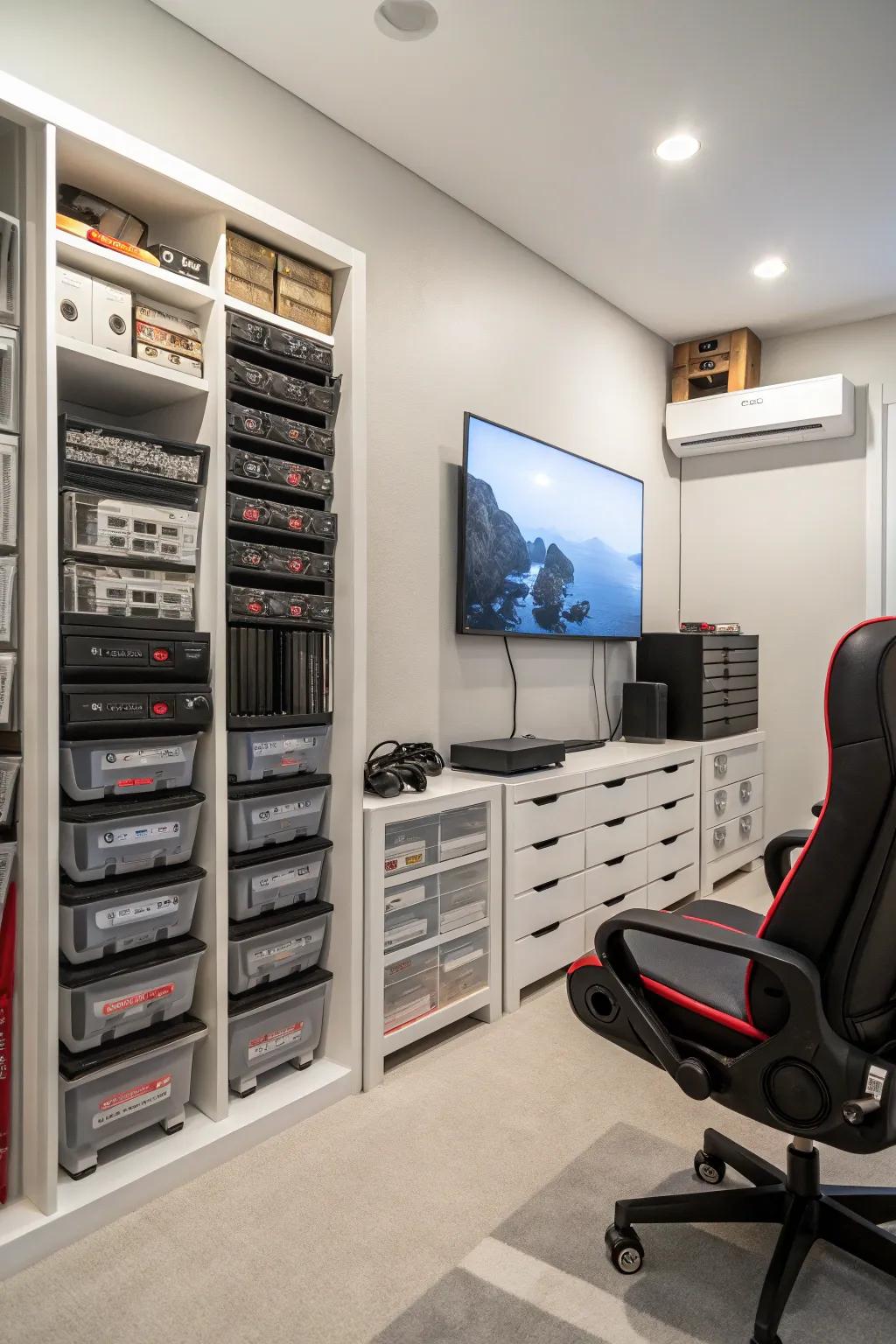 Structured spaces promote a tidy and concentrated gaming atmosphere.
