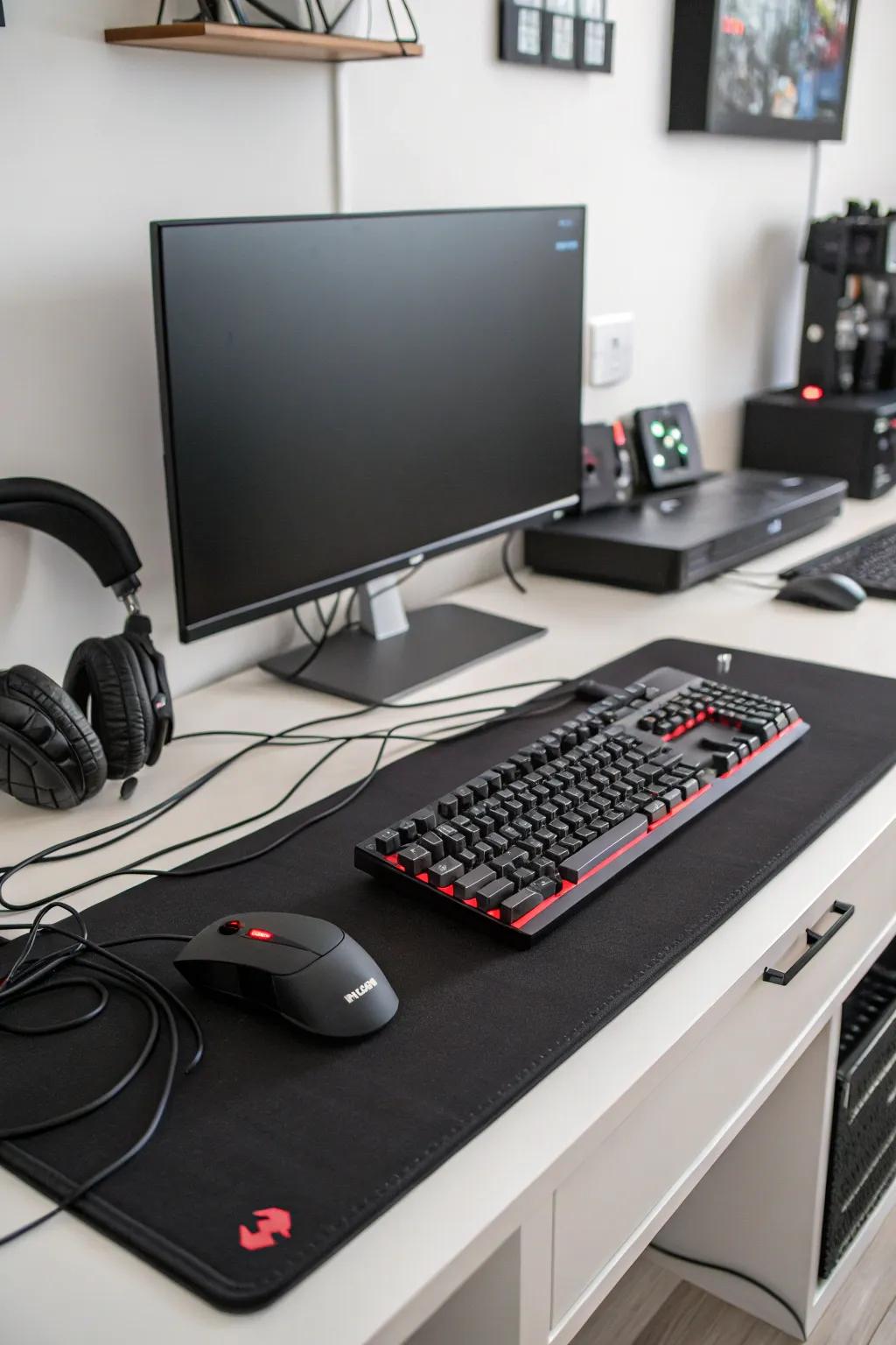 Effective wire arrangement retains your gaming station neat and tidy.