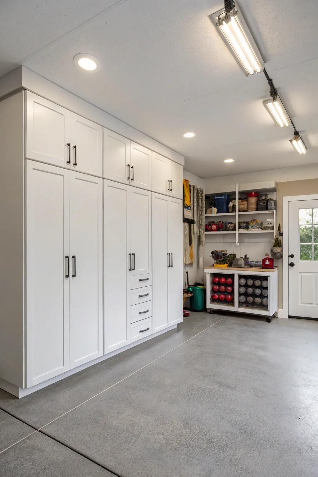 Ivory fixtures create a pristine and expansive vibe.