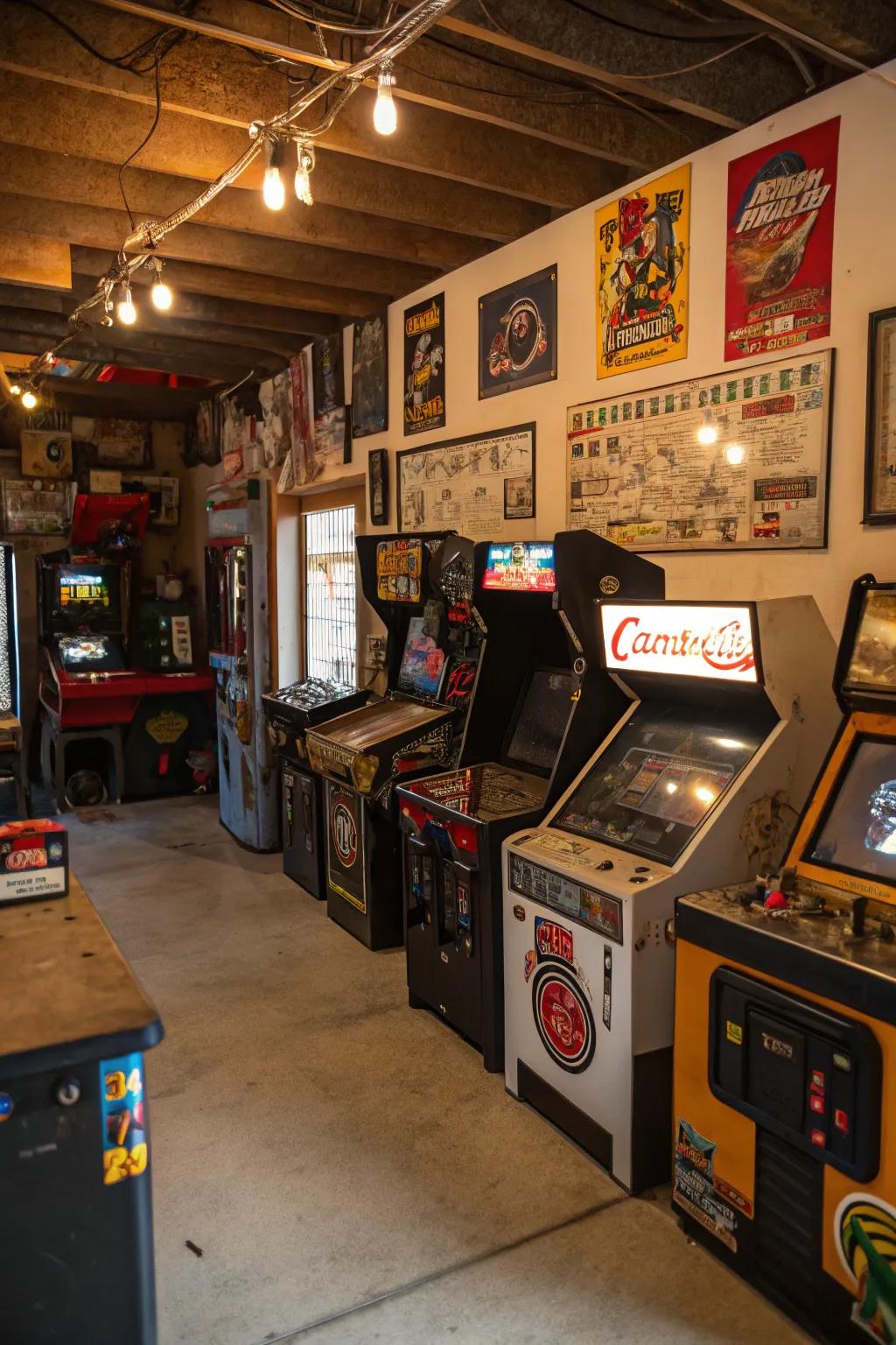 Retro arcade games bring back fond memories to your man cave.