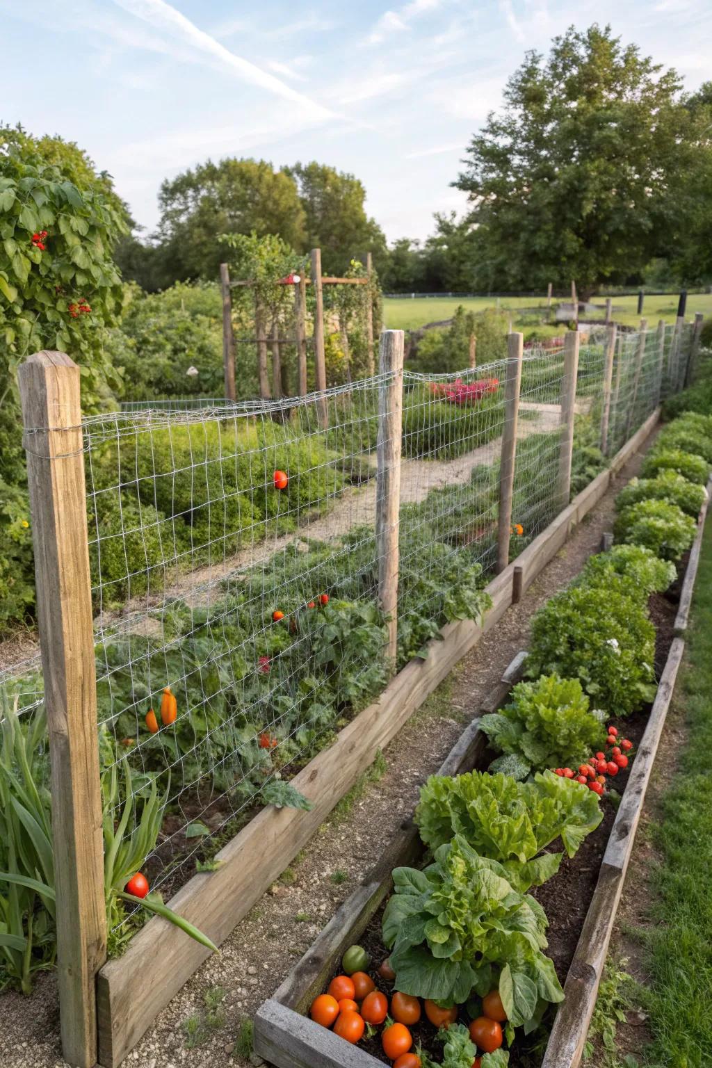 An enclosed flowerbed offering protection and style.