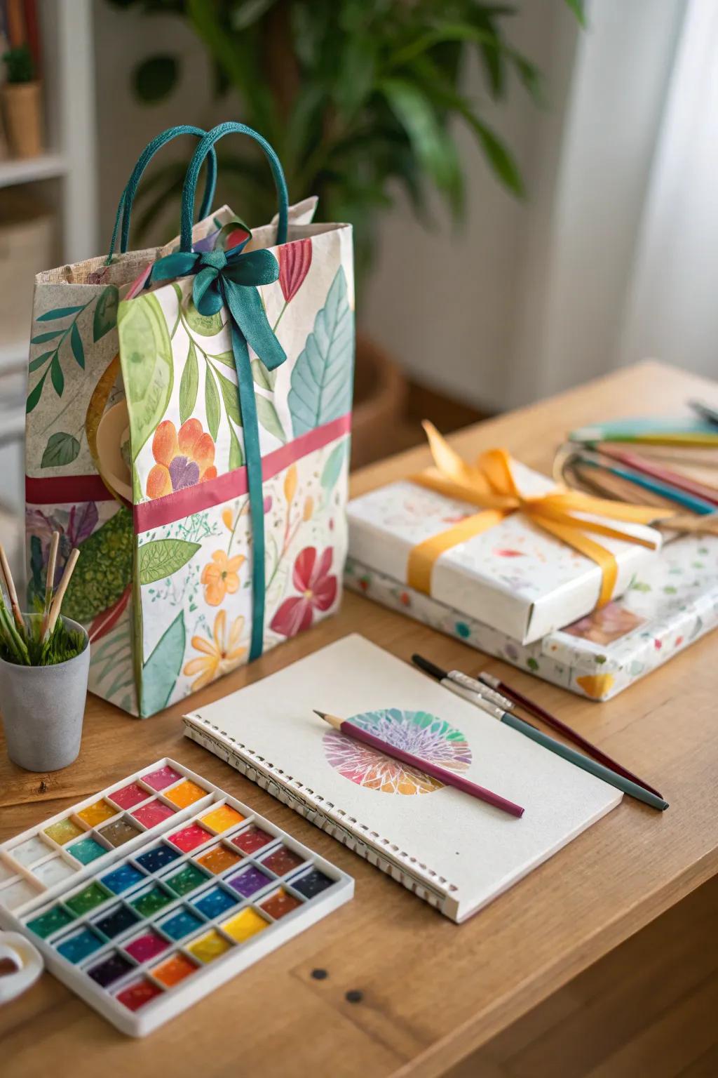 Inspire creative thinking with artistic materials.