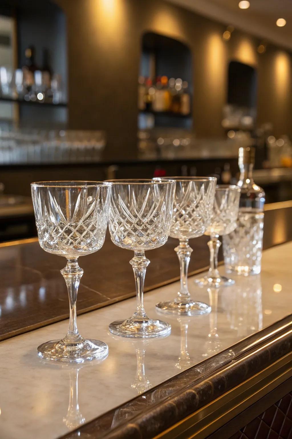 Elevate drinks with an elegant set of glassware.