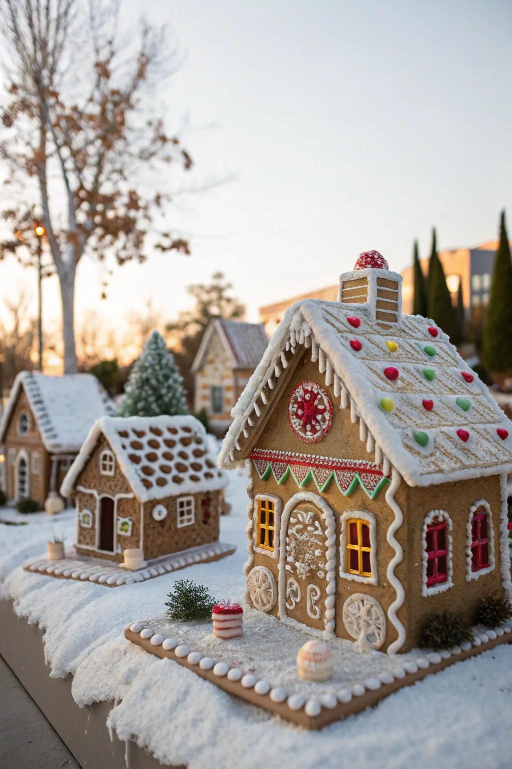 A delightful hamlet of gingerbread houses, each narrating its unique tale.