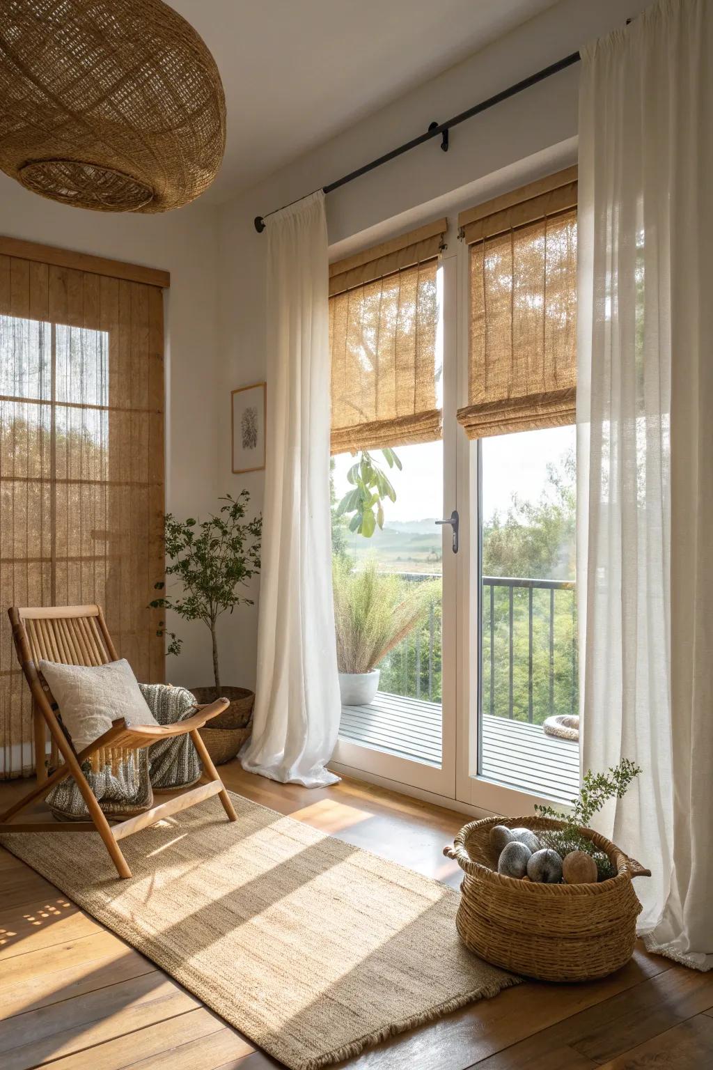 Highlight the beauty of nature indoors with organic screens that provide both warmth and texture.