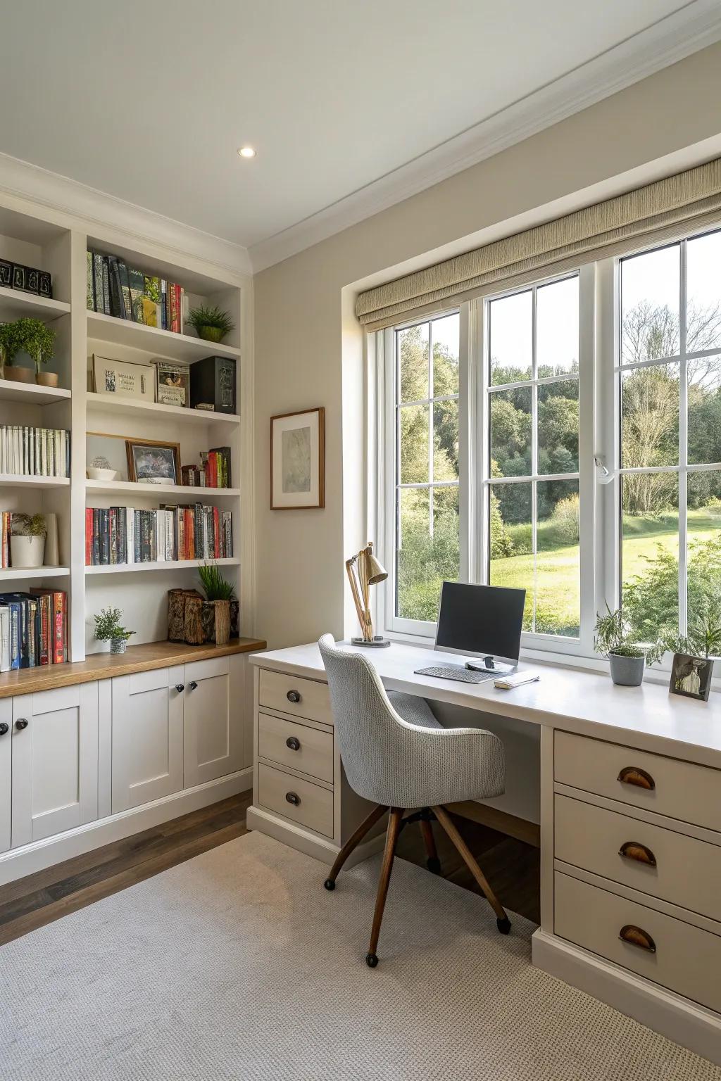 Natural light creates an open, inspiring workspace.