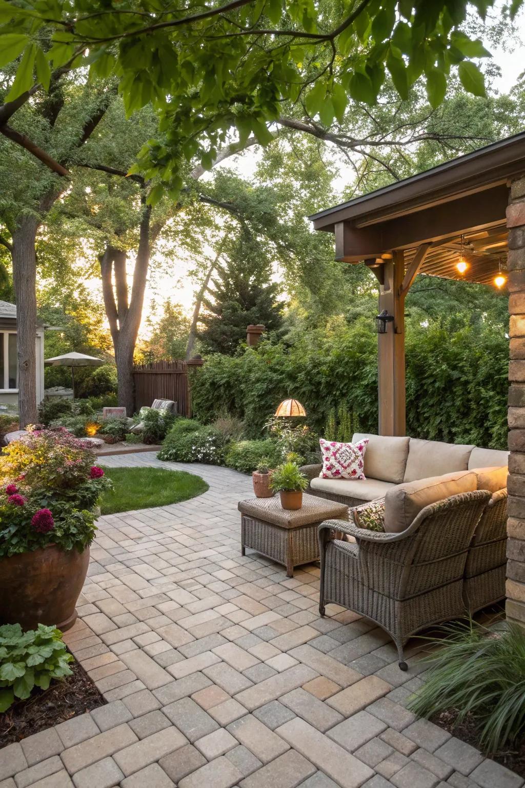 Patio spaces transform your garden into an outdoor living space.