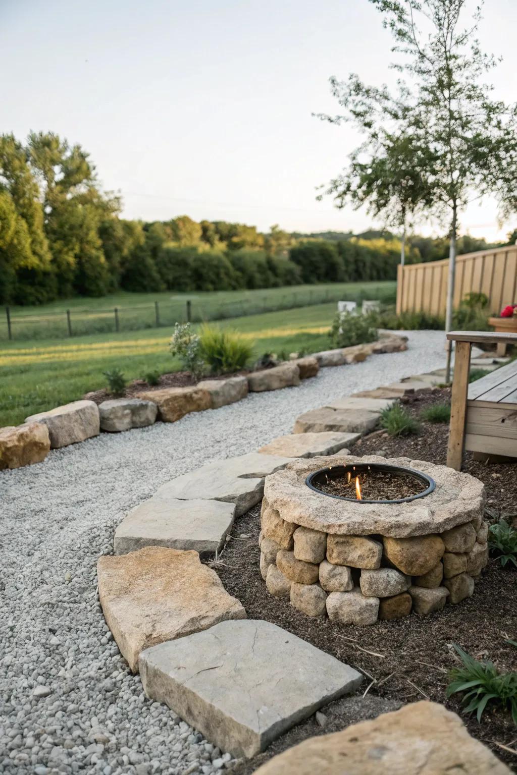 Native rock borders imbue refinement and framework.